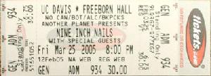 <a href='concert.php?concertid=458'>2005-03-25 - Freeborn Hall - Davis</a>