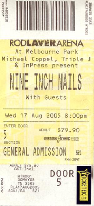 <a href='concert.php?concertid=508'>2005-08-17 - Rod Laver Arena - Melbourne</a>
